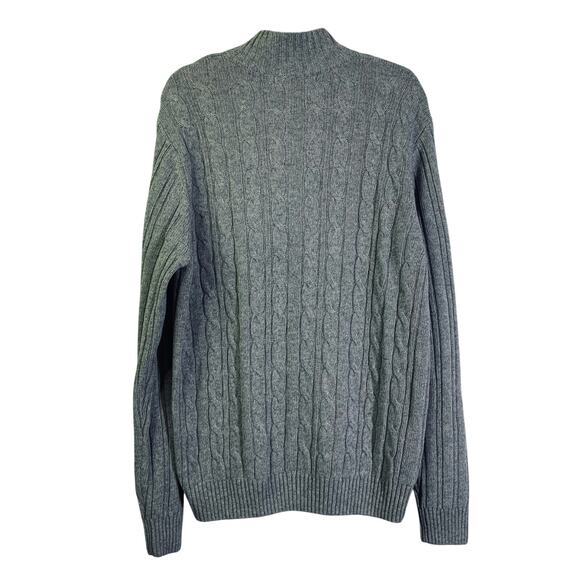 DANIELE BLASI NWT Sweater XL Italian Wool Cable Knit Quarter Zip‎ Mock Neck - Picture 3 of 11